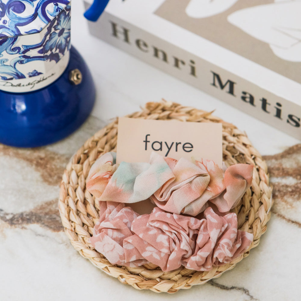 Fayre Silk Chiffon Scrunchie Duo