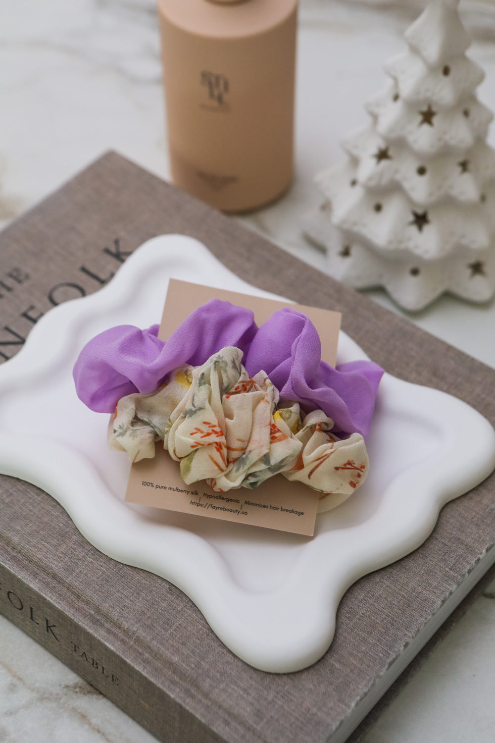 Fayre Silk Chiffon Scrunchie Duo