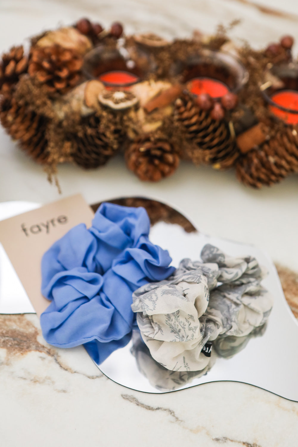 Fayre Silk Chiffon Scrunchie Duo