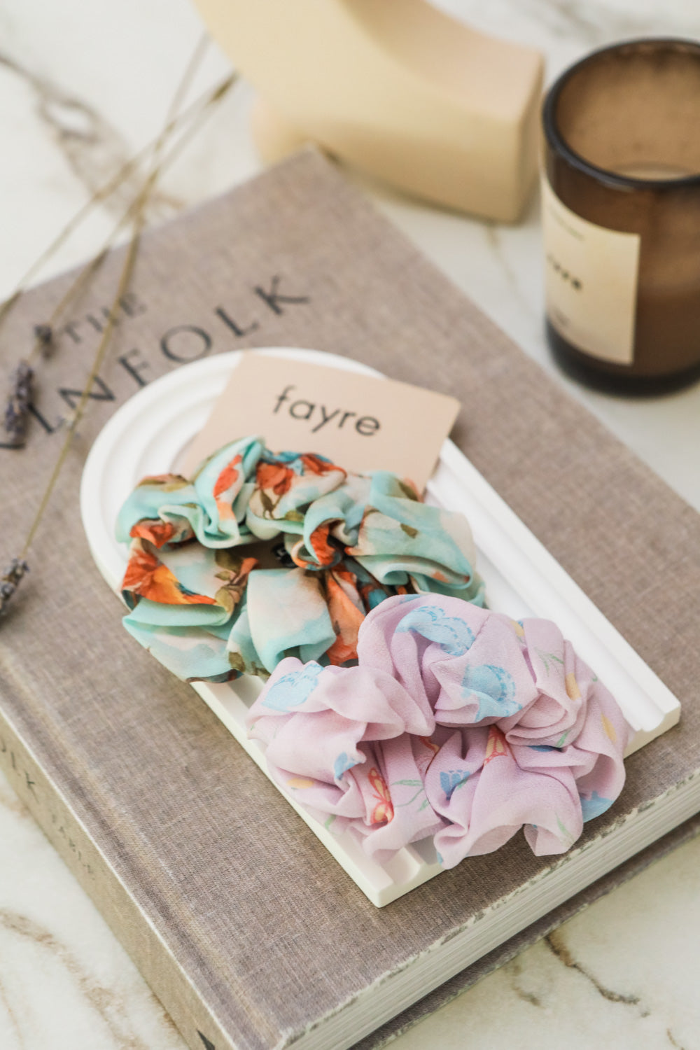 Fayre Silk Chiffon Scrunchie Duo