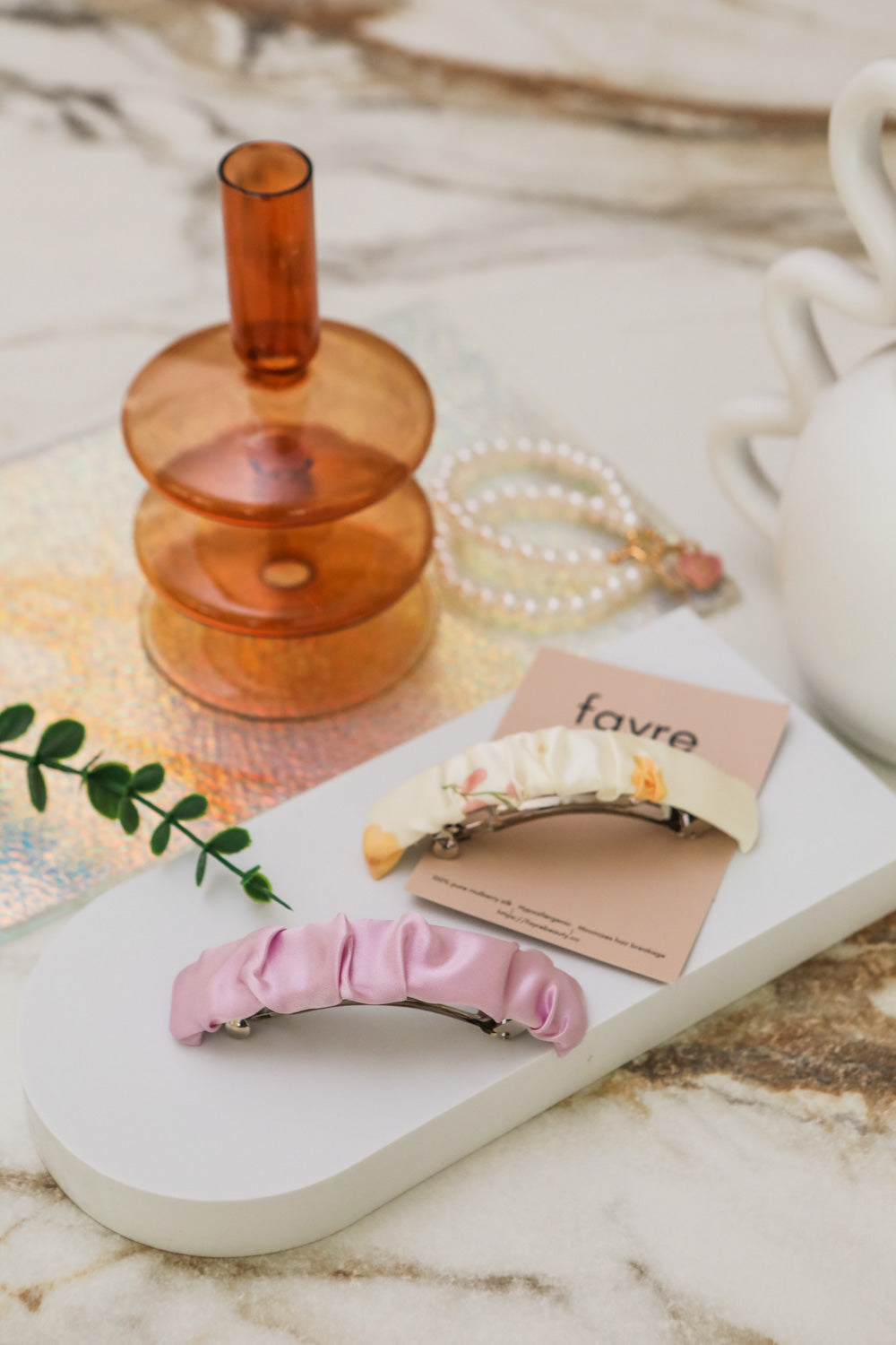 Fayre Silk Hair Barrette Duo