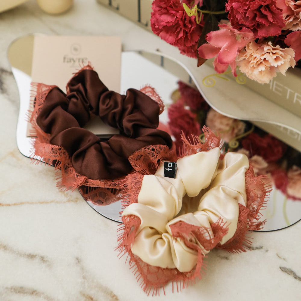 Fayre Silk Lace Scrunchie