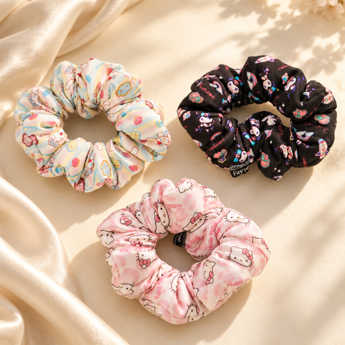 Fayre Silk Pillow Scrunchies Trio