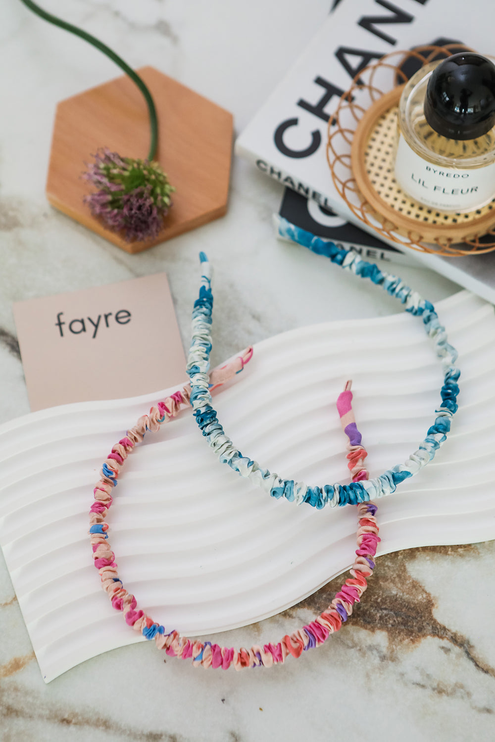 Fayre Silk Thin Ruched Hairband