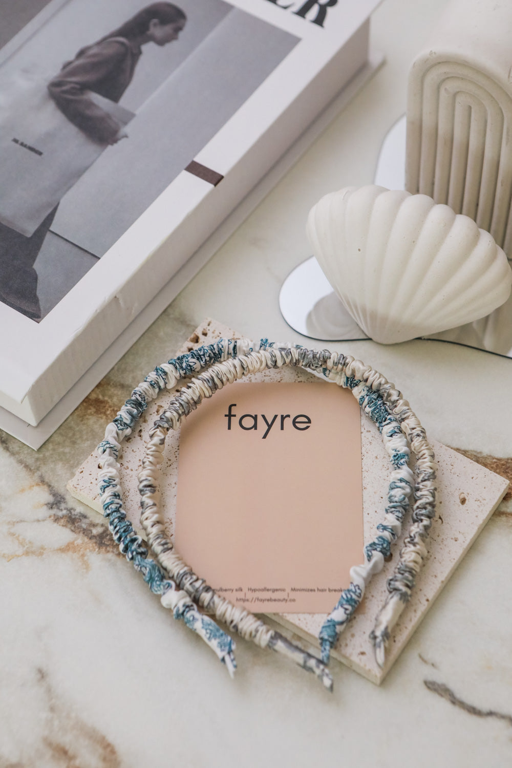 Fayre Silk Thin Ruched Hairband