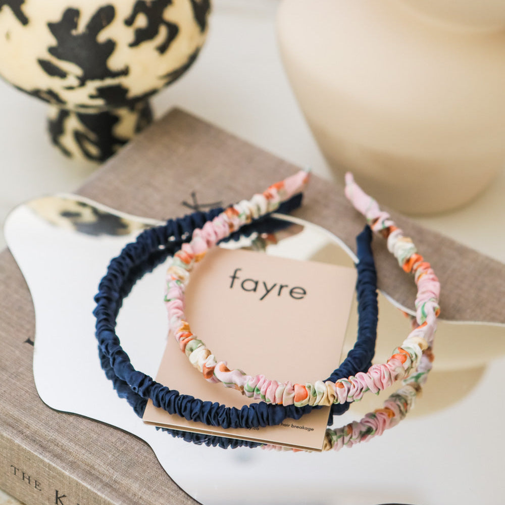 Fayre Silk Thin Ruched Hairband