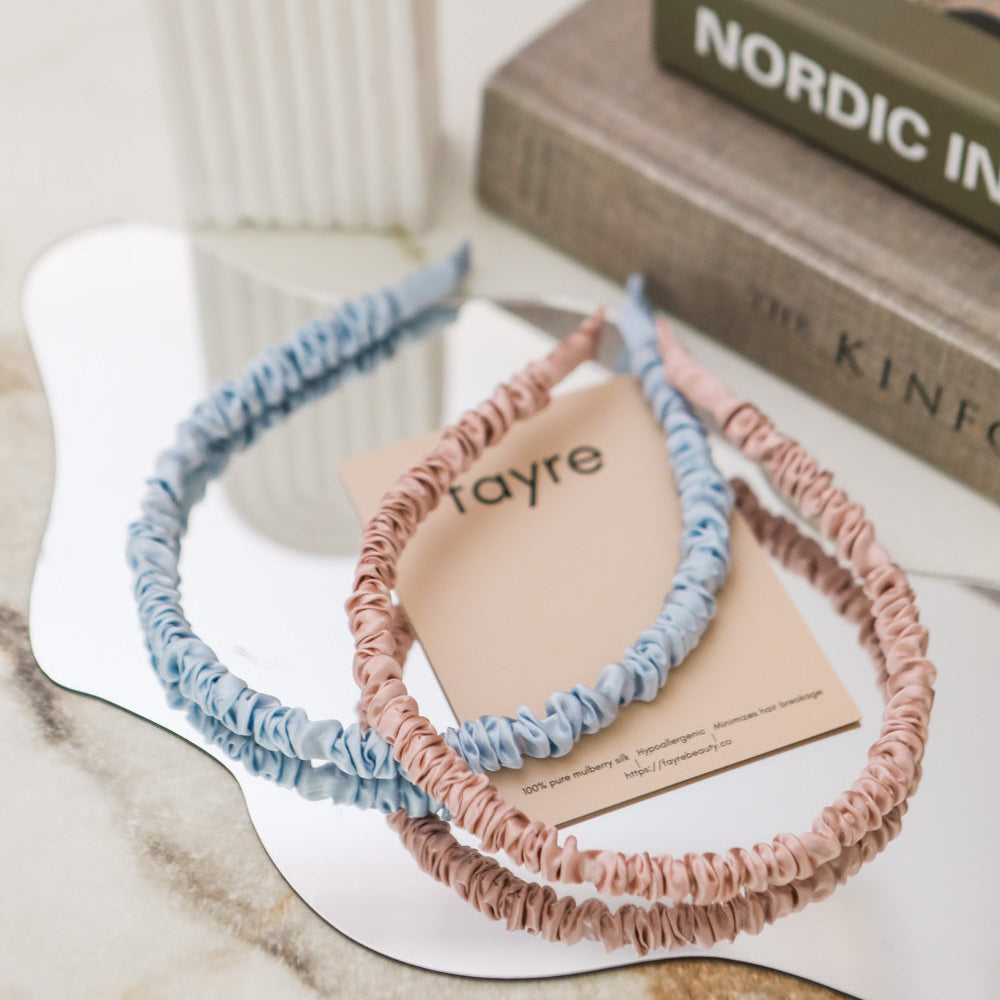 Fayre Silk Thin Ruched Hairband