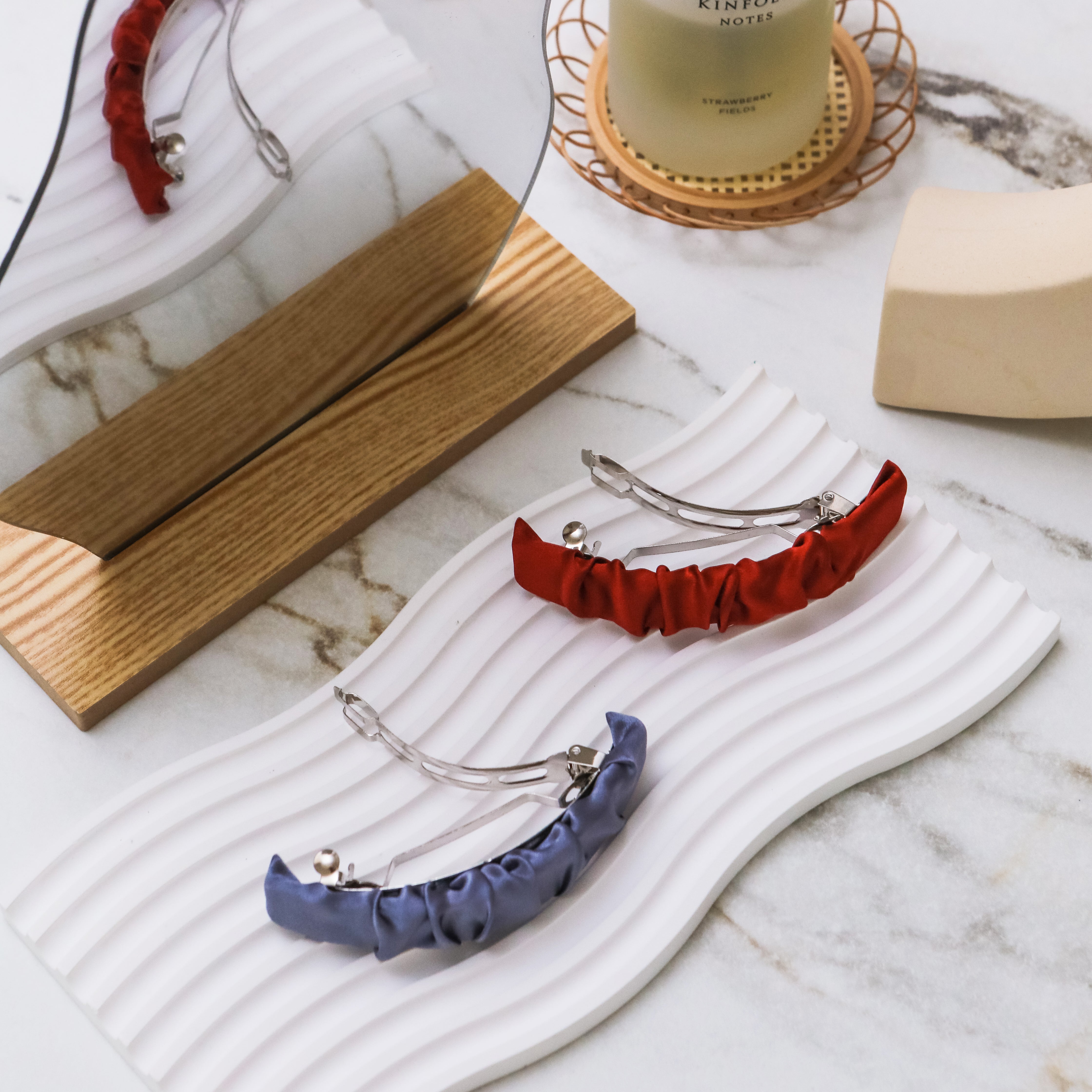 Fayre Silk Hair Barrette Duo