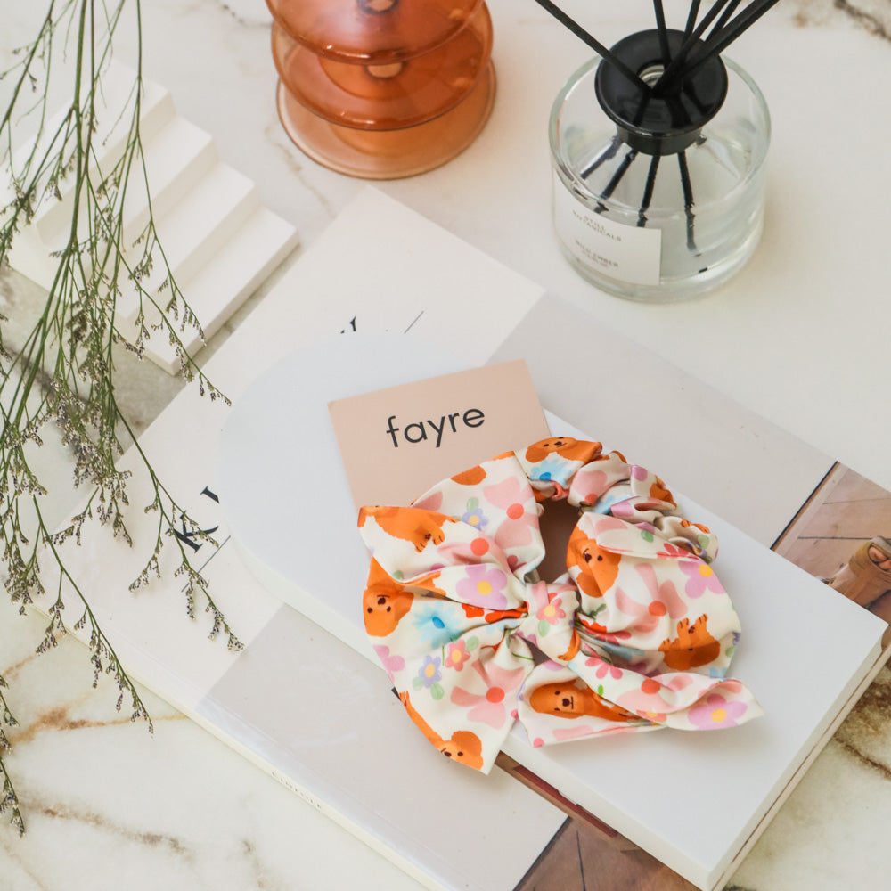 Fayre Ribbon Silk Scrunchie