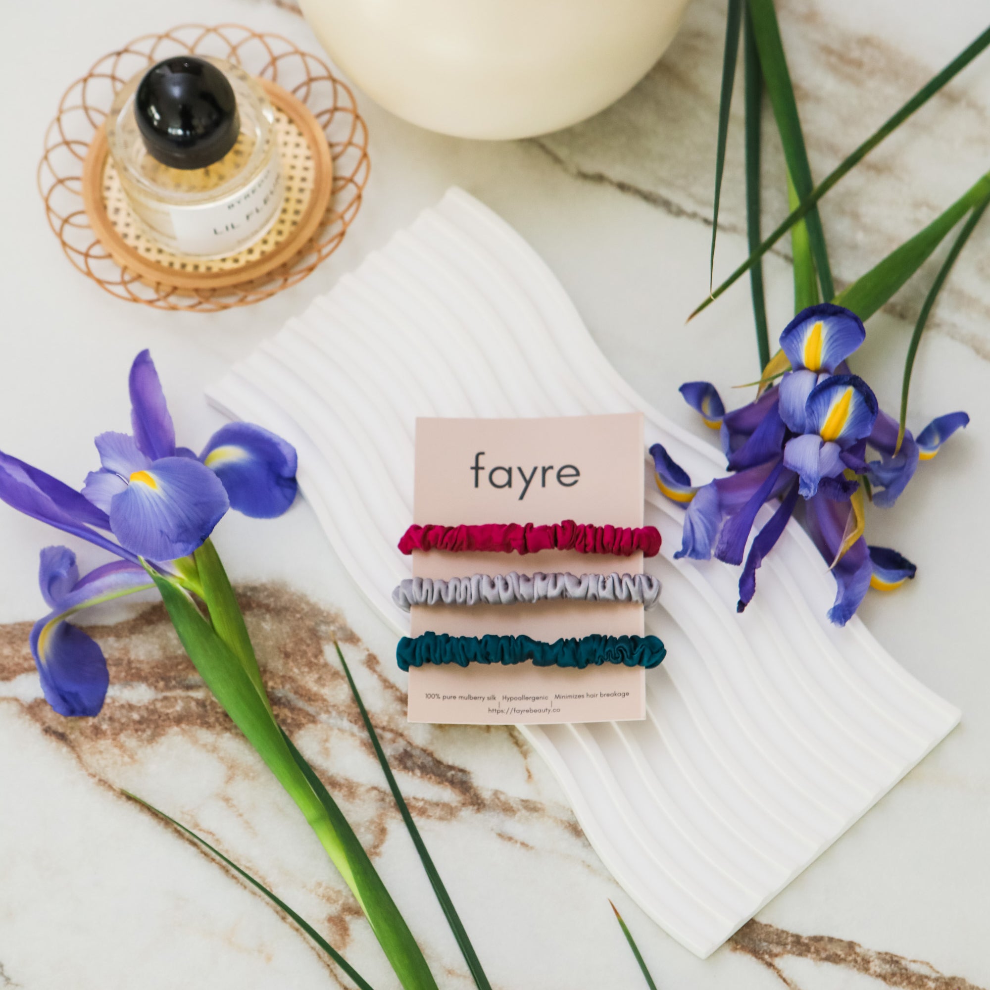 Fayre Silk Scrunchie Trio (Slim)