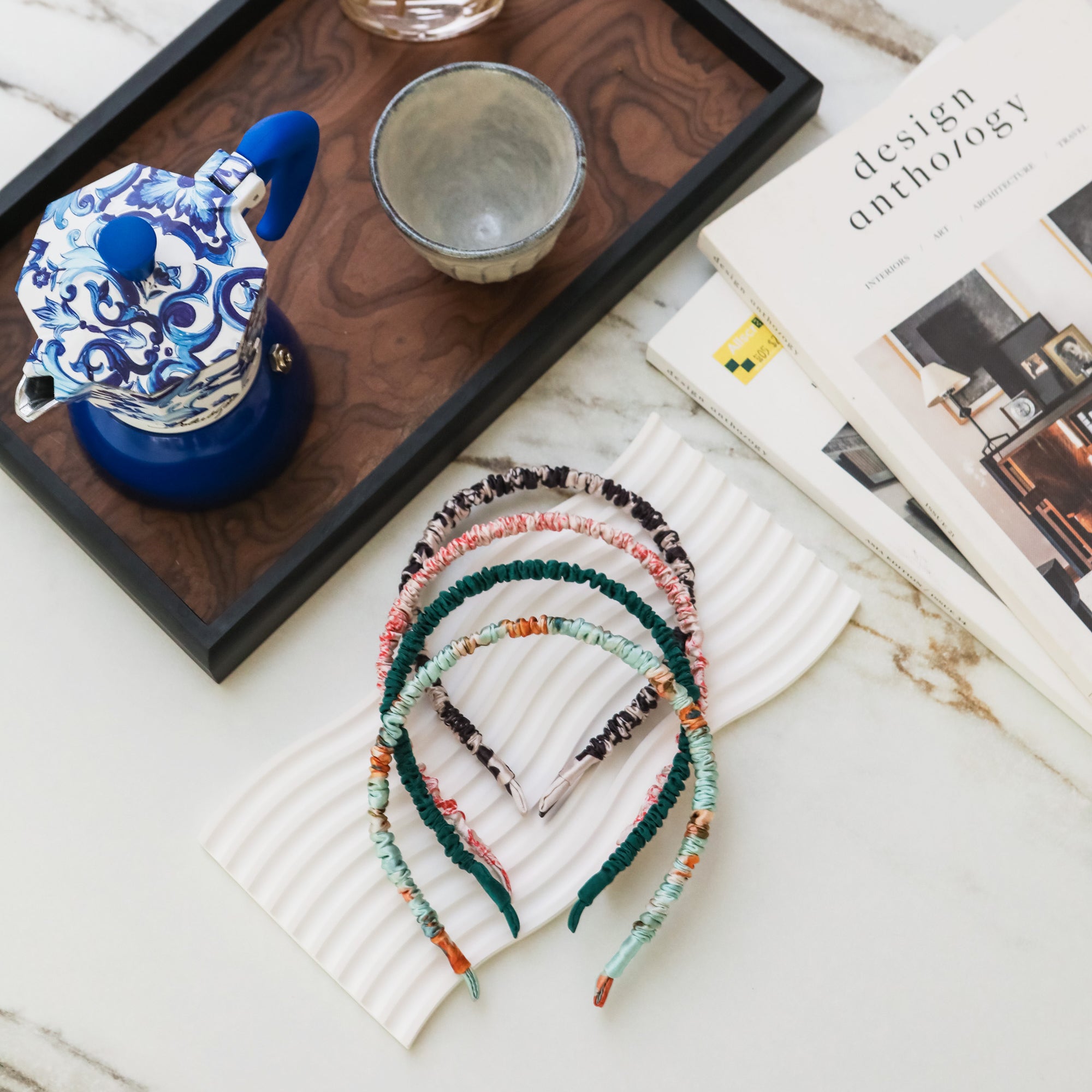 Fayre Silk Thin Ruched Hairband