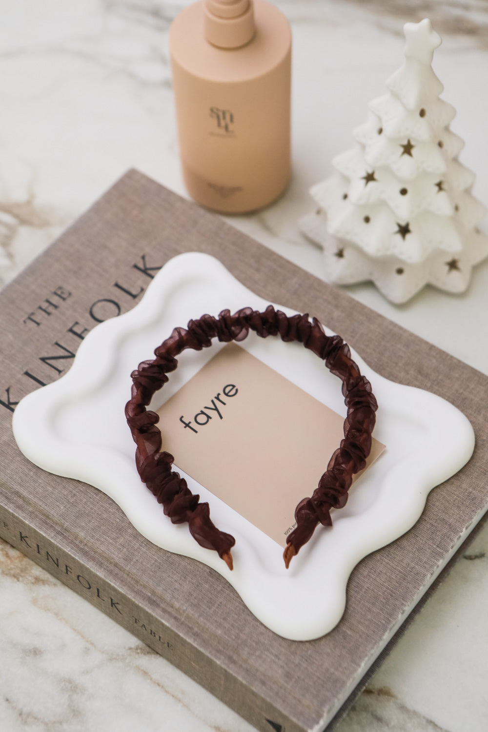 Fayre Silk Thin Ruched Hairband