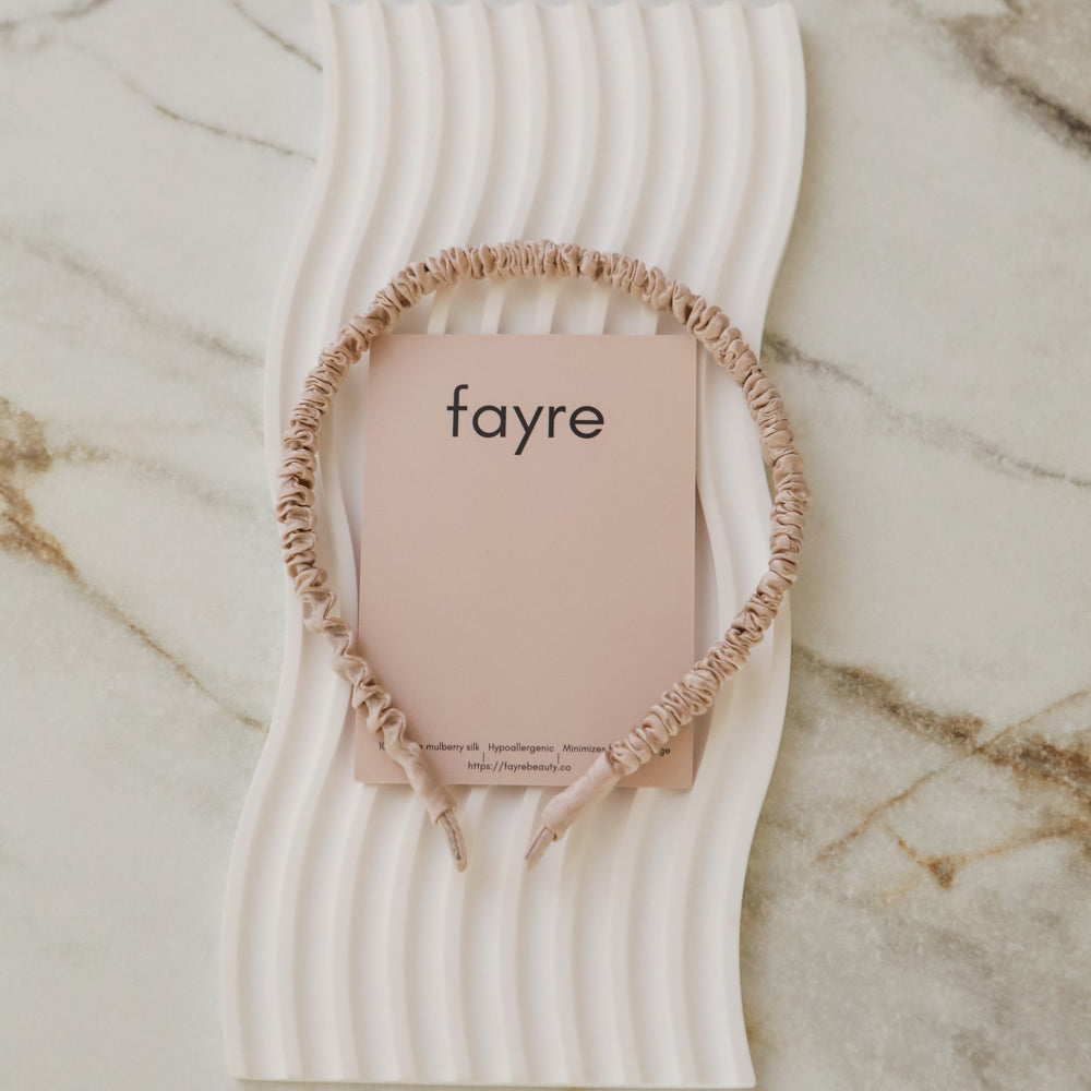 Fayre Silk Thin Ruched Hairband