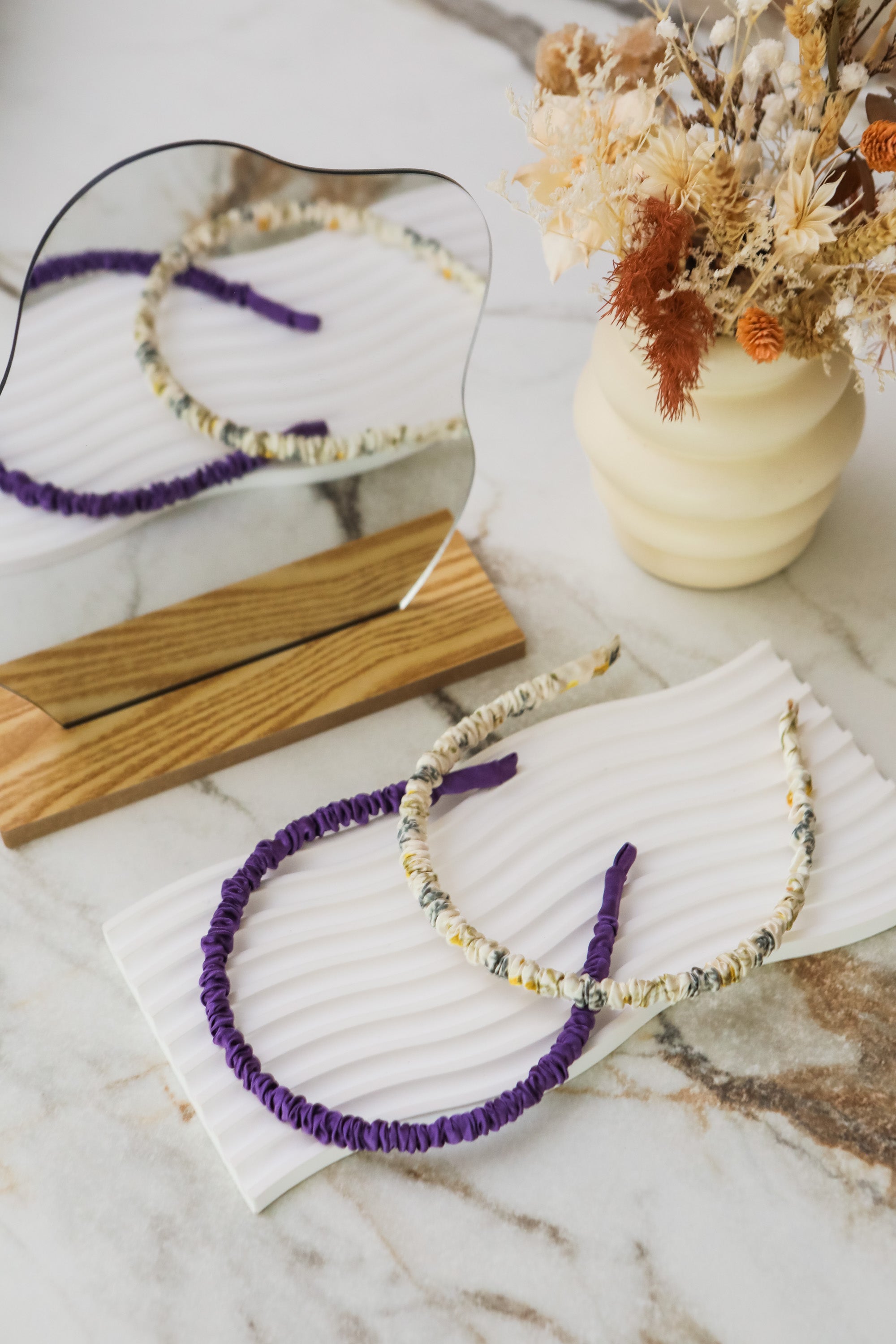 Fayre Silk Thin Ruched Hairband