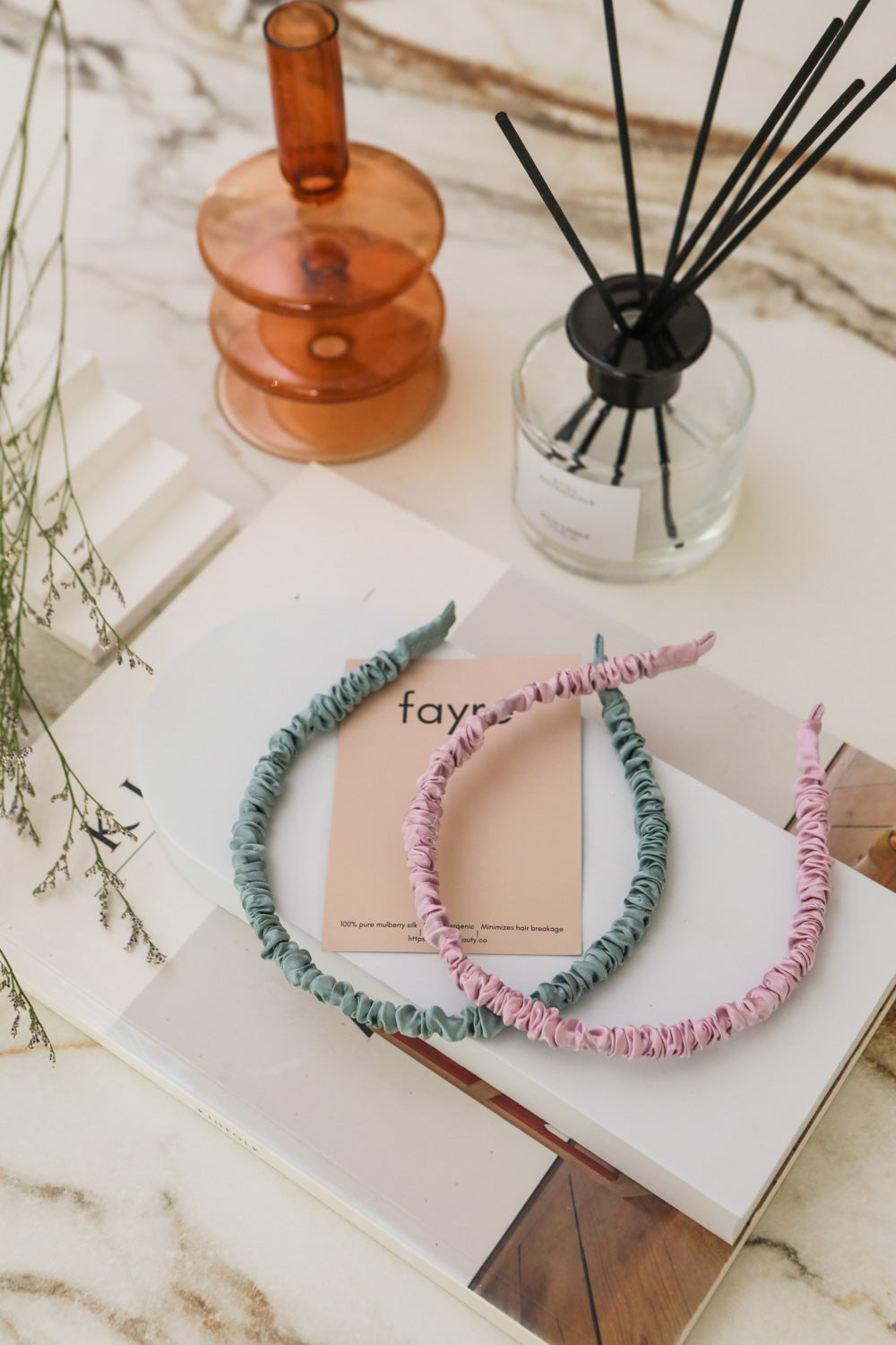 Fayre Silk Thin Ruched Hairband