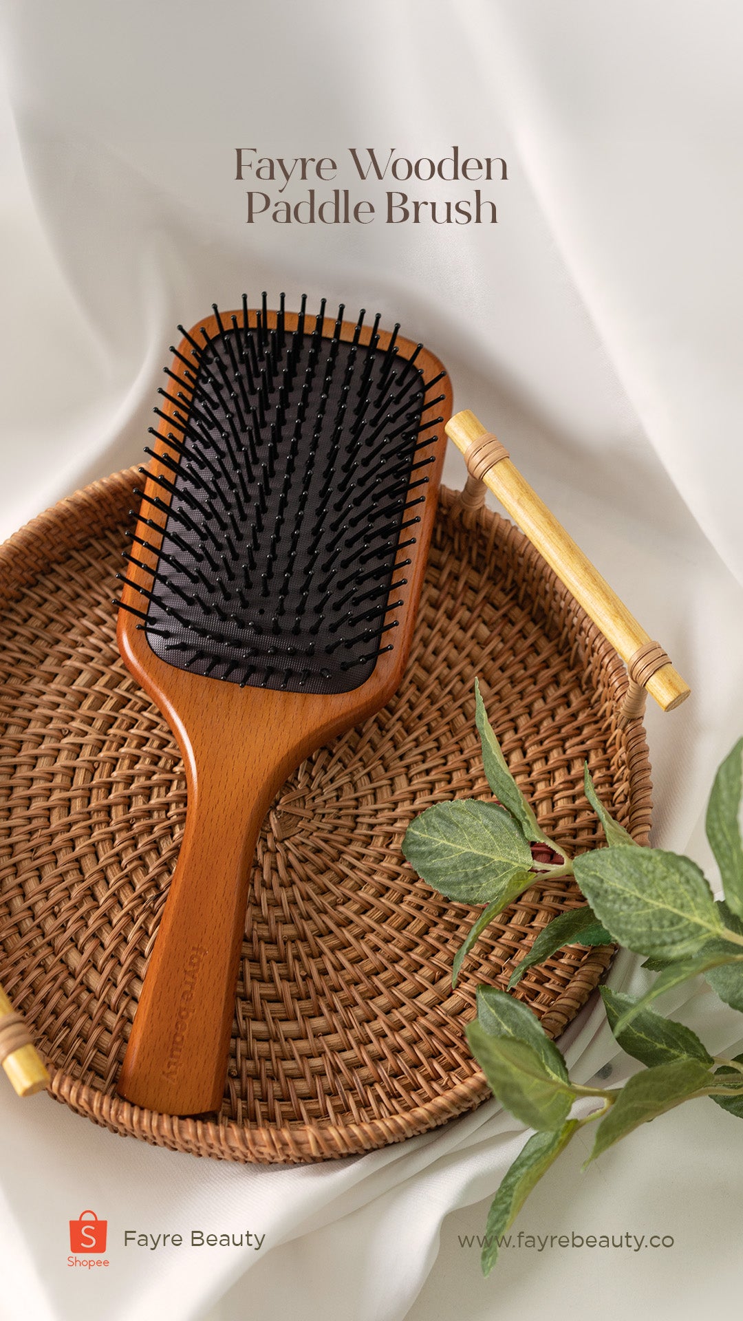 Fayre Wooden Paddle Brush