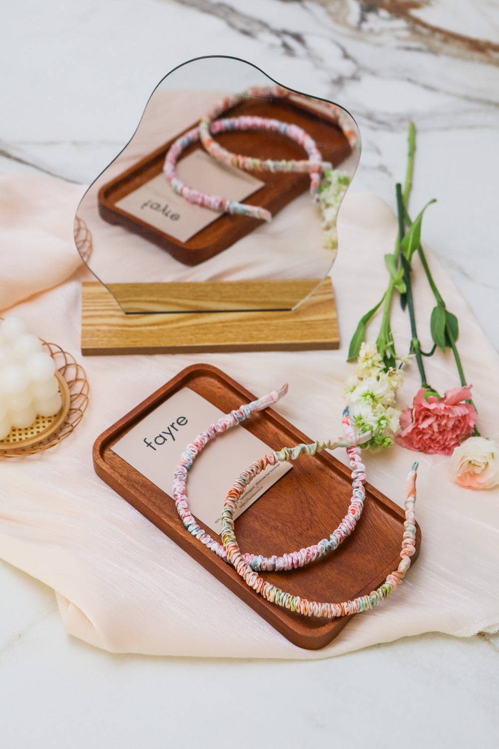 Fayre Silk Thin Ruched Hairband