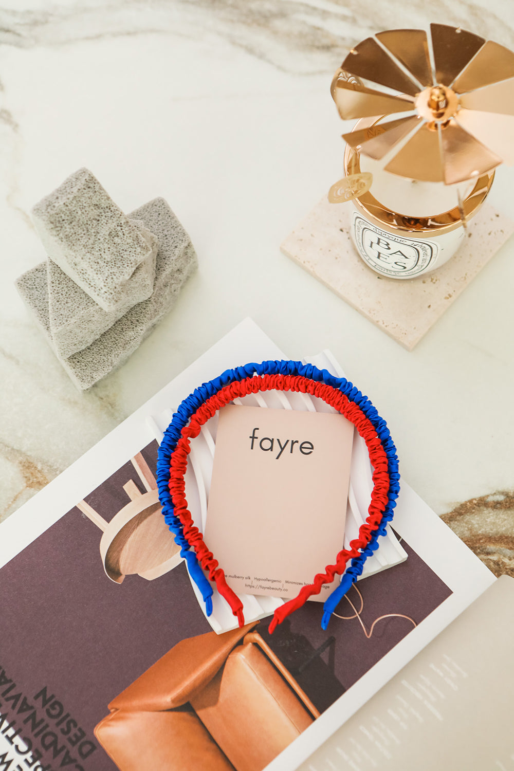 Fayre Silk Thin Ruched Hairband