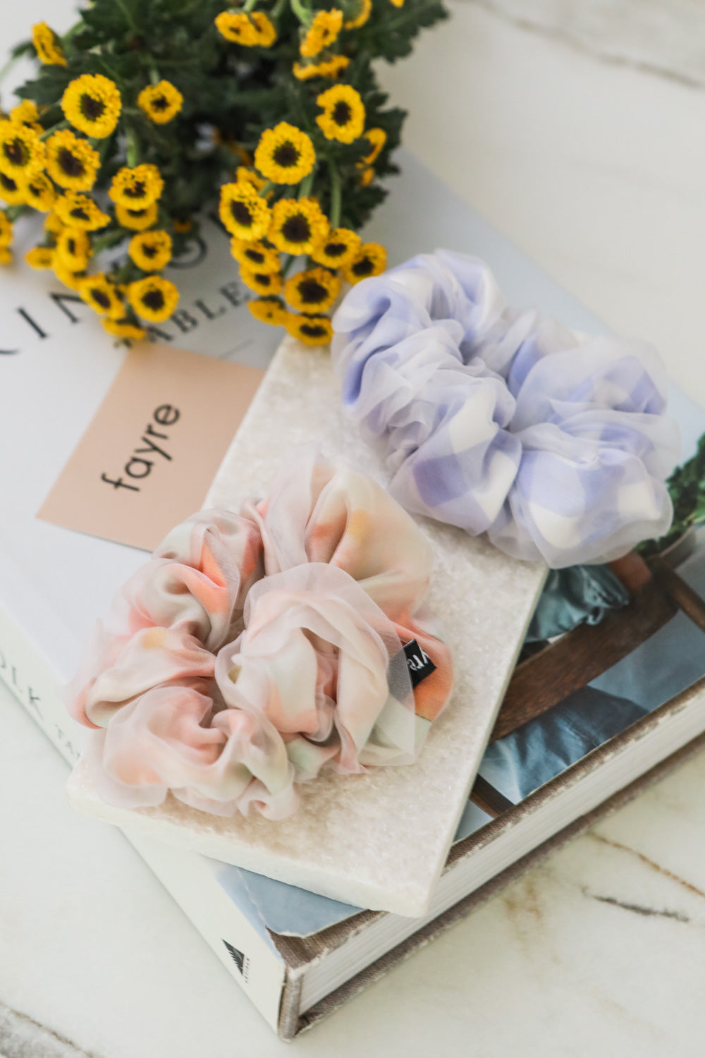 Fayre Organza Silk Scrunchie Duo