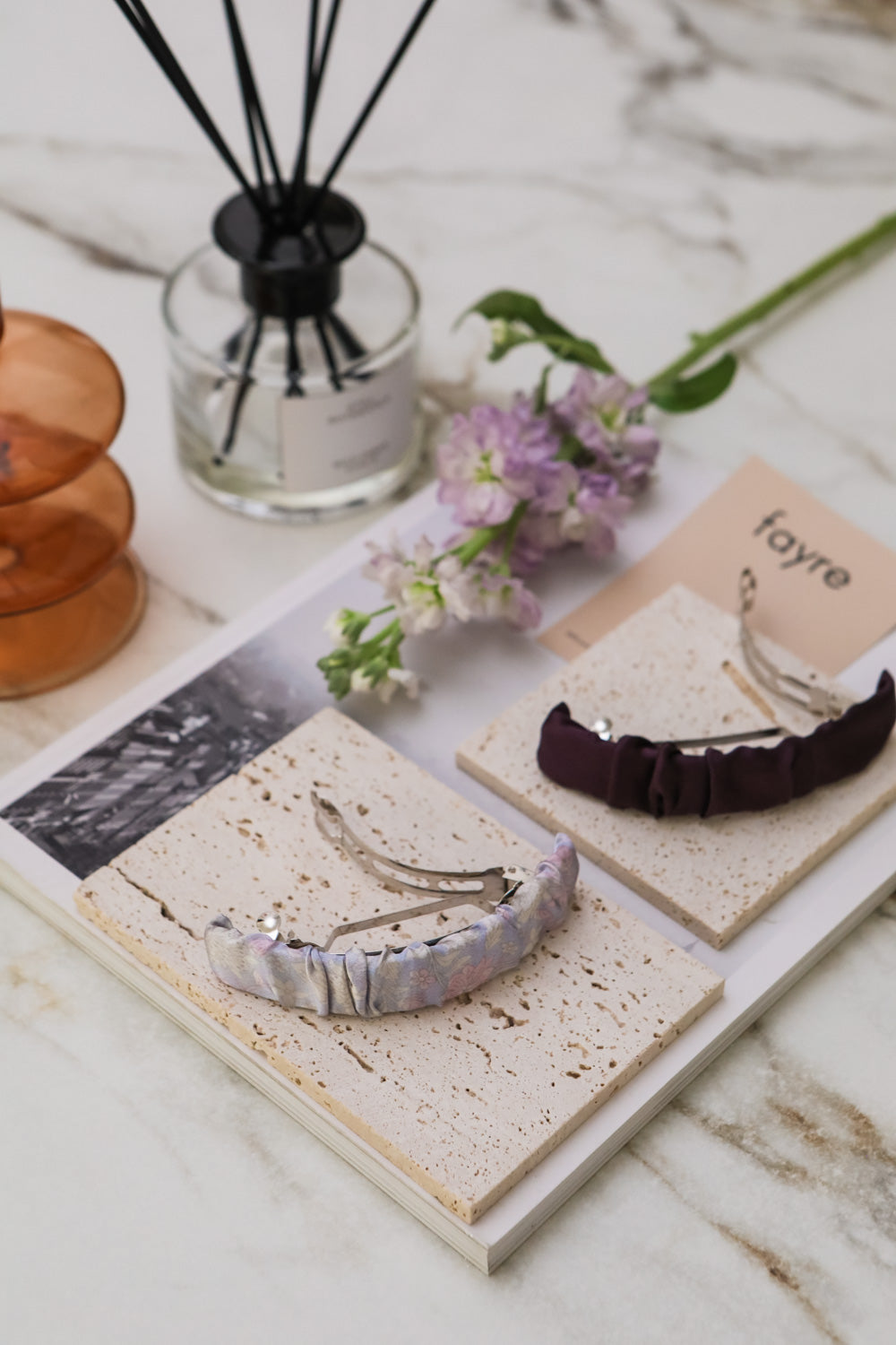 Fayre Silk Hair Barrette Duo