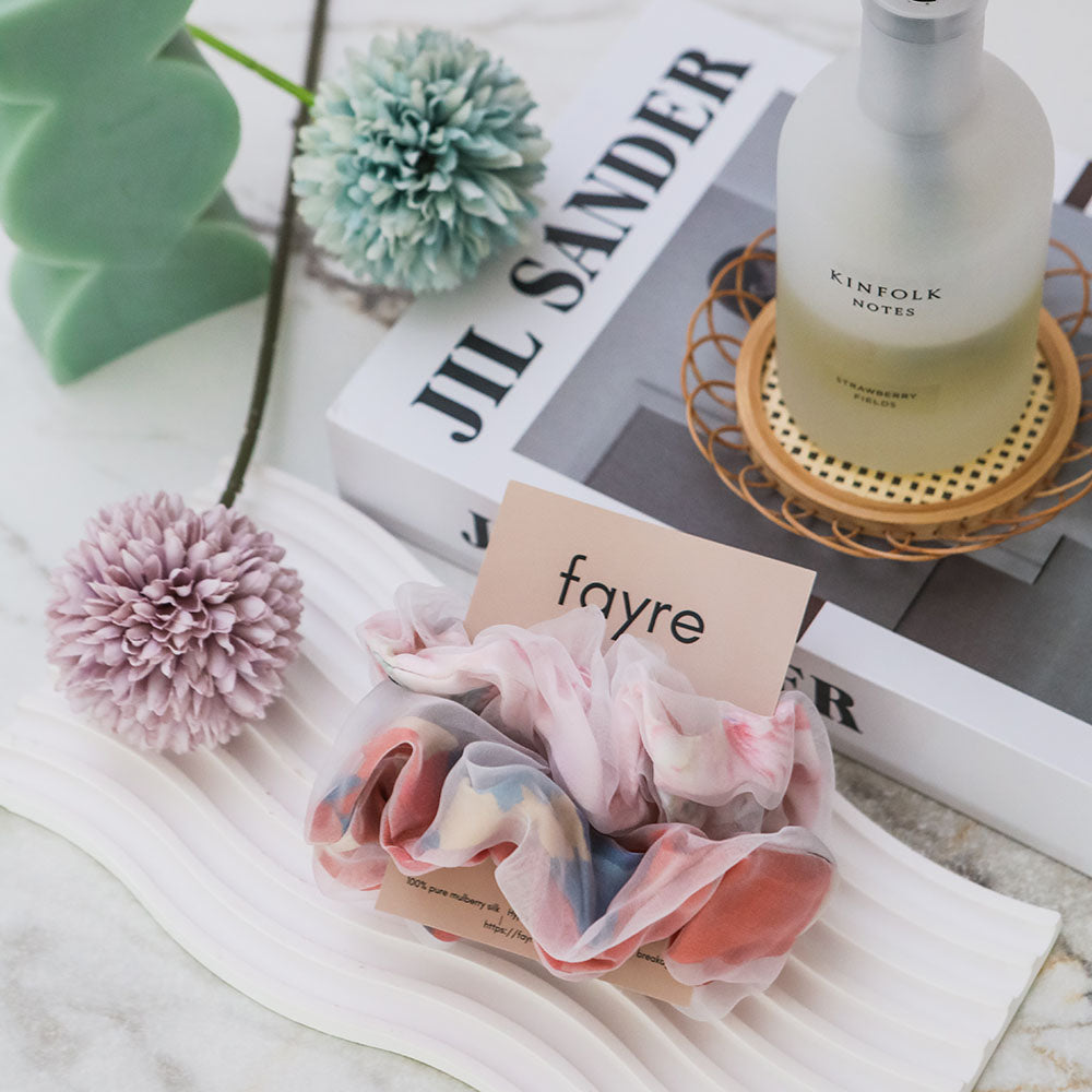 Fayre Organza Silk Scrunchie Duo