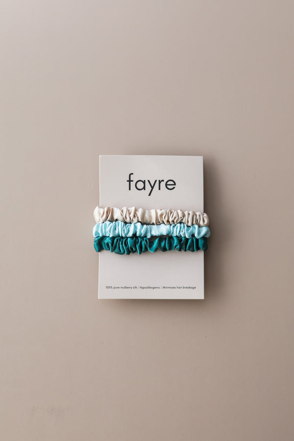 Fayre Silk Scrunchie Trio (Slim)