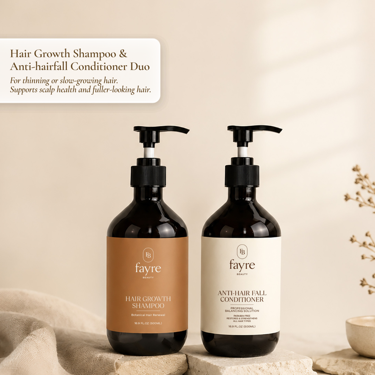 Fayre Premium Hair Growth Shampoo & Anti-hairfall Conditioner Duo