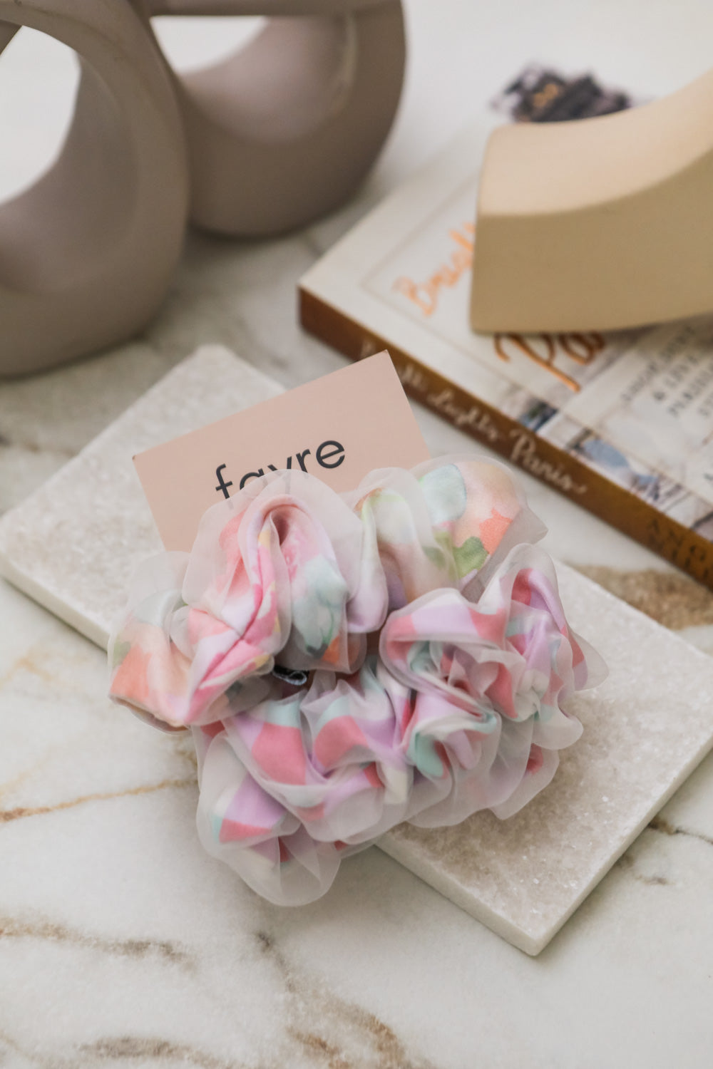Fayre Organza Silk Scrunchie Duo