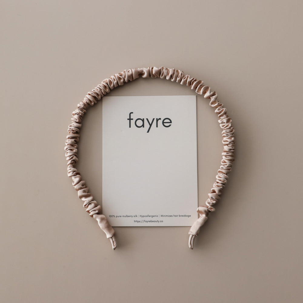 Fayre Silk Thin Ruched Hairband