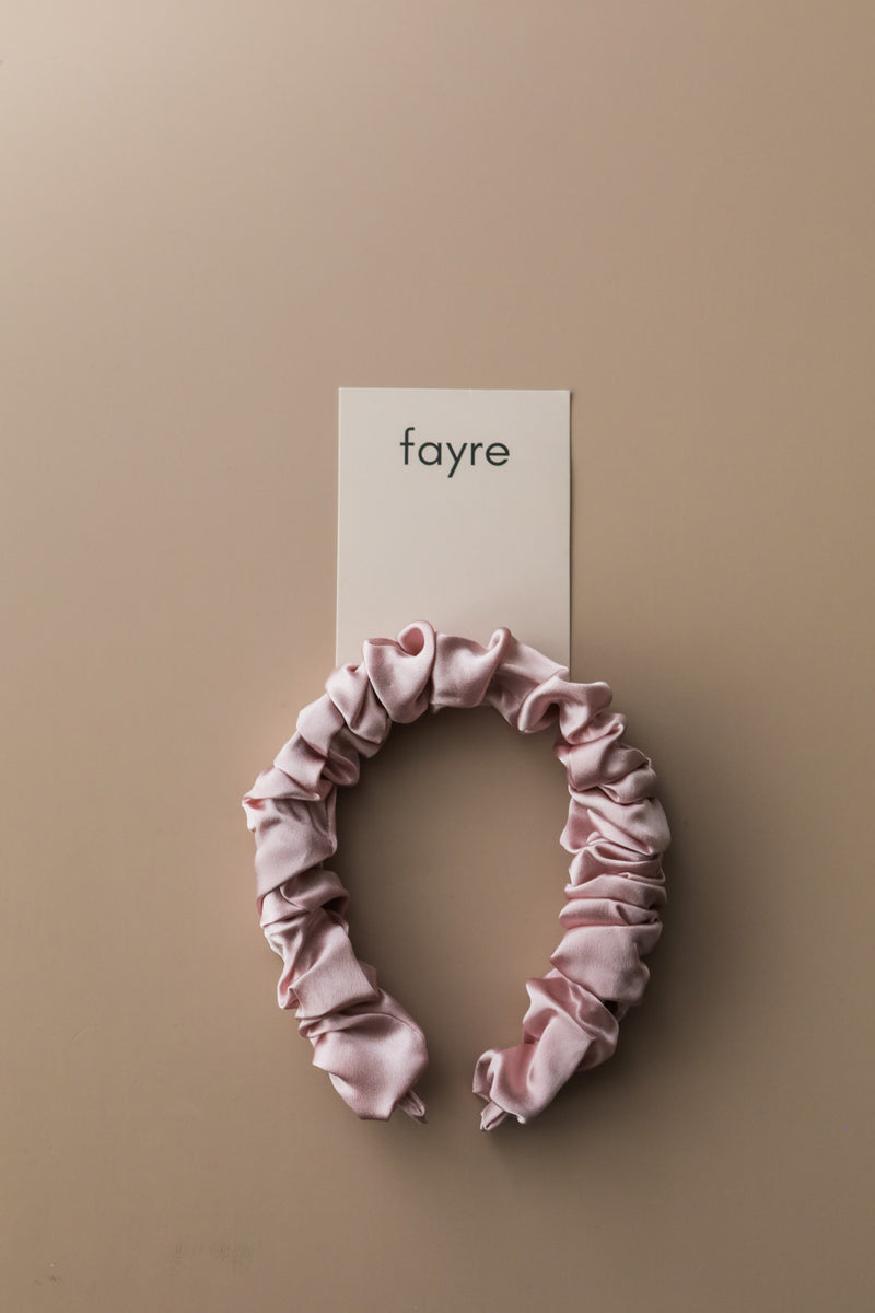 Fayre Thick Silk Ruched Hairband