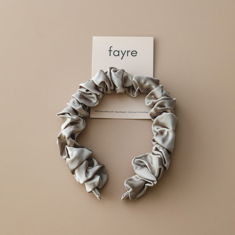 Fayre Thick Silk Ruched Hairband