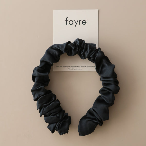 Fayre Thick Silk Ruched Hairband (New)