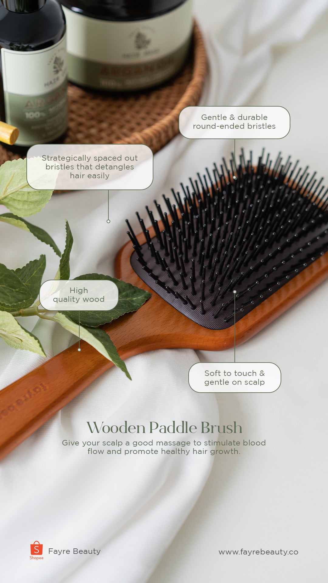 Fayre Hair Growth Concentrate + Paddle Brush Promo Bundle