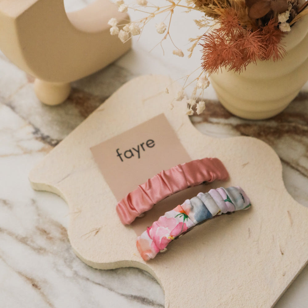 Fayre Silk Hair Barrette Duo