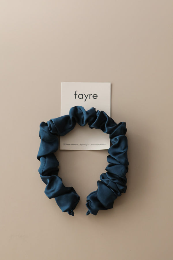 Fayre Thick Silk Ruched Hairband (New)