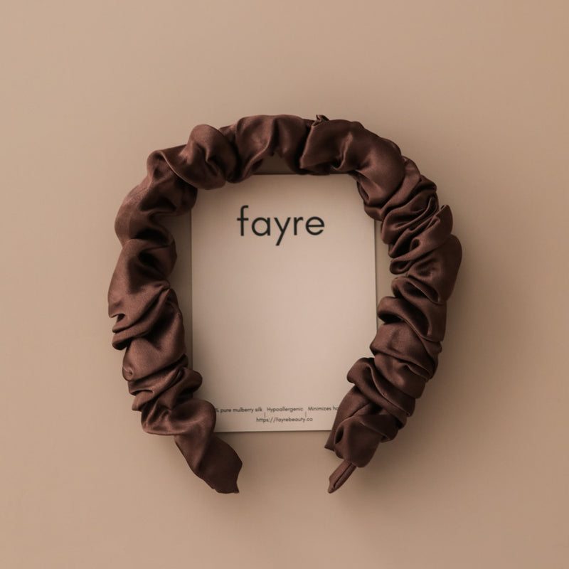 Fayre Thick Silk Ruched Hairband