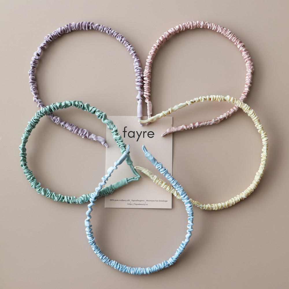 Fayre Silk Thin Ruched Hairband
