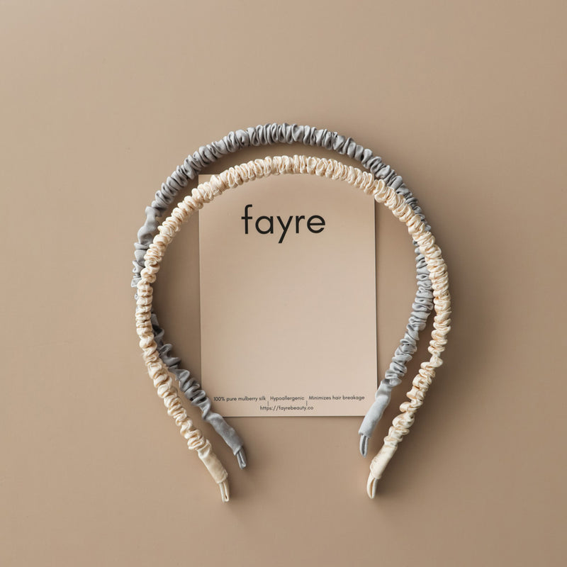 Fayre Silk Thin Ruched Hairband