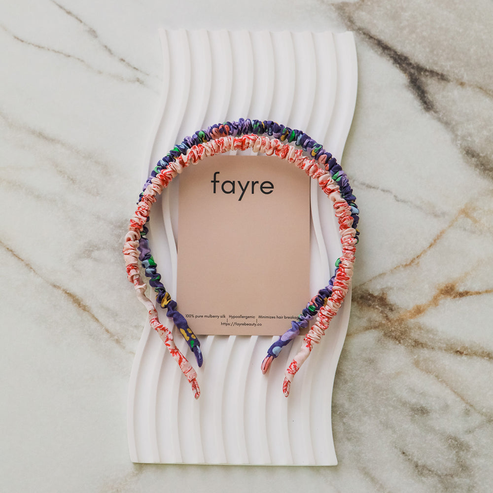 Fayre Silk Thin Ruched Hairband