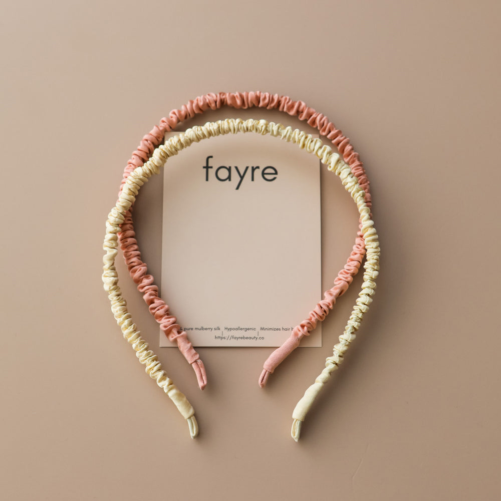 Fayre Silk Thin Ruched Hairband