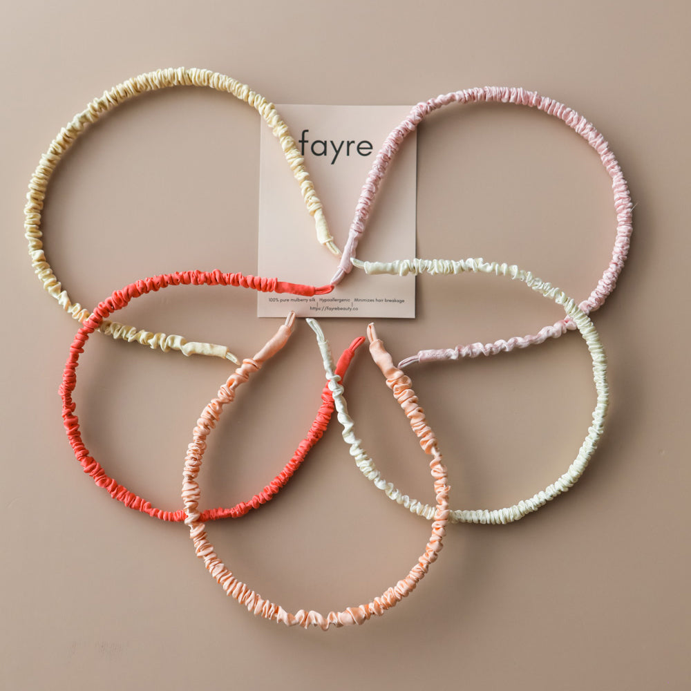 Fayre Silk Thin Ruched Hairband